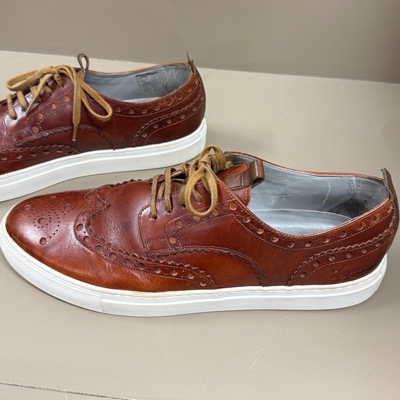 Sneakers by Grenson Men's Brown Leather Brogue Wingtip Sneakers 11W - Picture 5 of 14